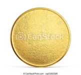 Old golden coin isolated on a white backgrond. 3d illustration. | CanStock