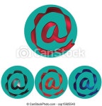 Four at signs with the same style in different colors. | CanStock