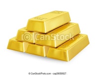 Gold bars pyramid. Gold bars bullions pyramid isolated. | CanStock