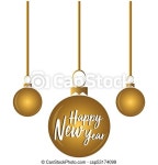 Set of christmas balls, happy new year vector illustration. | CanStock
