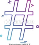 Hashtag icon design vector. | CanStock