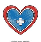Heart with medical symbol vector illustration design. | CanStock