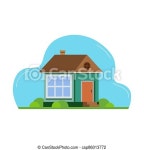 House. flat design suburban landscape. vector abstract architecture illustration. | CanStock