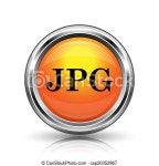 Jpg icon. Orange shiny glossy icon on white background. | CanStock