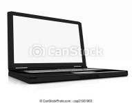Laptop on a white background. | CanStock