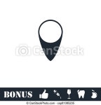 Marker icon flat. vector illustration symbol and bonus pictogram. | CanStock