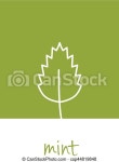 Mint icon on green square. | CanStock