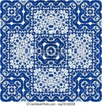 Pattern231 (2) Portuguese ornamental azulejo ceramic. creative design. vector seamless pattern watercolor. blue vintage | CanStock