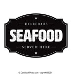 Seafood vintage sign logo vector. | CanStock