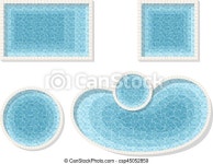 Set different form pool. Set different forms swimming pools. rectangular, square and a circular pool. top view. detailed | CanStock