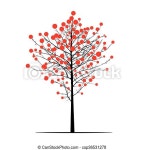 Shape of black tree and red fruits. vector illustration. | CanStock