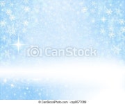 Snowy blue background. Glowing snow flakes on a light blue, textured paper background. | CanStock