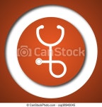 Stethoscope icon. internet button on white background. | CanStock