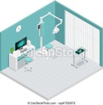 Stomatology dentistry isometric composition. Colored stomatology dentistry isometric 3d composition with cabinet in hospital... 