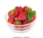 Bowl with strawberries a on white background. | CanStock