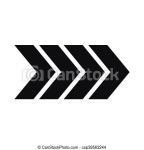 Striped arrow icon, simple style. Striped arrow icon in simple style isolated on white background. click and choice symbol.... 