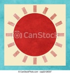 Sun symbol. Sun symbol on white and blue frame background and blank space for text or image. | CanStock