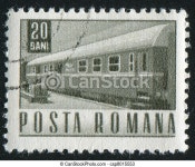 Romania - circa 1967: stamp printed by romania, shows train, circa 1967. | CanStock