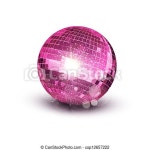 Vector pink disco ball on a white background. | CanStock