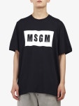 WizWid [MSGM] 남성 박스 로고 반팔티 블랙 MGM27MRTS360BK