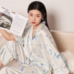 WizWid 3501A1 히비스 여성 잠옷 실크 파자마 세트