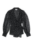 WizWid Ganni polka-dot georgette blouse F7318