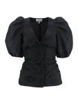 WizWid Ganni jacquard blouse with puff sleeves F7450