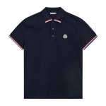 WizWid 몽클레어 23SS 로고 패치 삼선 카라 티셔츠 네이비 8A000 15 899UR 77X