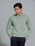 WizWid [리퍼브][Made In Italy]베이직코 크루넥 니트_올리브