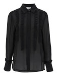 GANNI | 가니 Ganni ruffled chiffon shirt F8741 가니 Ganni ruffled chiffon shirt F8741