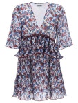 GANNI | 가니 Ganni pleated mini dress with floral motif F8864 가니 Ganni pleated mini dress with floral motif F8864