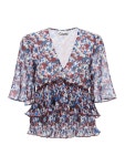 GANNI | 가니 Ganni pleated blouse with floral motif F8865 가니 Ganni pleated blouse with floral motif F8865