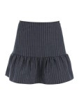 GANNI | 가니 Ganni pinstriped mini skirt with flounce hem F8673 가니 Ganni pinstriped mini skirt with flounce hem F8673