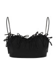 GANNI | 가니 Ganni cropped top with ornamental bows F8675 가니 Ganni cropped top with ornamental bows F8675