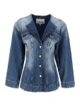 GANNI | 가니 SS24 Ganni denim blazer with sparkle J1421 가니 SS24 Ganni denim blazer with sparkle J1421