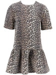 GANNI | 가니 SS24 Ganni leopard print denim mini dress J1444 가니 SS24 Ganni leopard print denim mini dress J1444