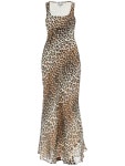 GANNI | 가니 FW24 maxi chiffon animal print dress F9303 가니 FW24 maxi chiffon animal print dress F9303