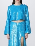 top in recycled fabric with sequins F7739 803 Light Blue 가니 SS23 Ganni top in recycled fabric with sequins F7739 803 Light Blue