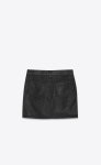 Saint Laurent Skirt In Black Coated Canvas | YSL.com Skirt in black coated canvas 