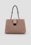 Tote bag in quilted faux nappa leather with teardrop motif | Woman | Emporio Armani Tote Bag In Quilted Faux Nappa Leather With... 