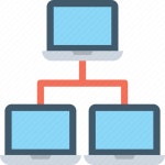 Client server, laptops, network sharing, networking, topology icon - Download on Iconfinder