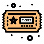 Hobbies, hobby, ticket icon