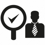 Business man, check, magnifier glass, office, pass, qualify, search icon - Download on Iconfinder