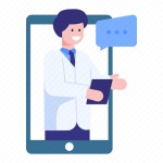 Online checkup, online treatment, online doctor, online doctor conversation, digital doctor illustration - Download on Iconfinder