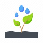 Water cycle, water drops, leaf, plant, growing, gardening, planting icon - Download on Iconfinder