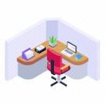 Office cabin, employee cabin, office room, place of work, workstation icon - Download on Iconfinder