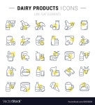 Set line icons dairy products Royalty Free Vector Image Set line icons dairy products vector image on VectorStock