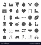 Sport fitness solid web icons Royalty Free Vector Image Sport fitness solid web icons vector image on VectorStock