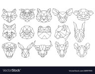 Geometric Animal Portraits Royalty Free Vector Image Geometric Animal Portraits Vector Image on VectorStock