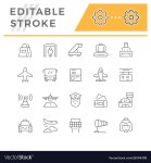 Set line icons airport Royalty Free Vector Image Set line icons airport vector image on VectorStock